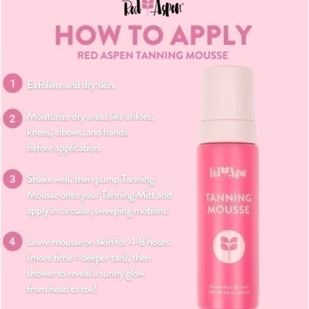 Red aspen tanning mousse